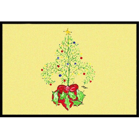 Carolines Treasures 24 x 36 In. Christmas Tree Fleur de lis Indoor or Outdoor Mat 8501JMAT